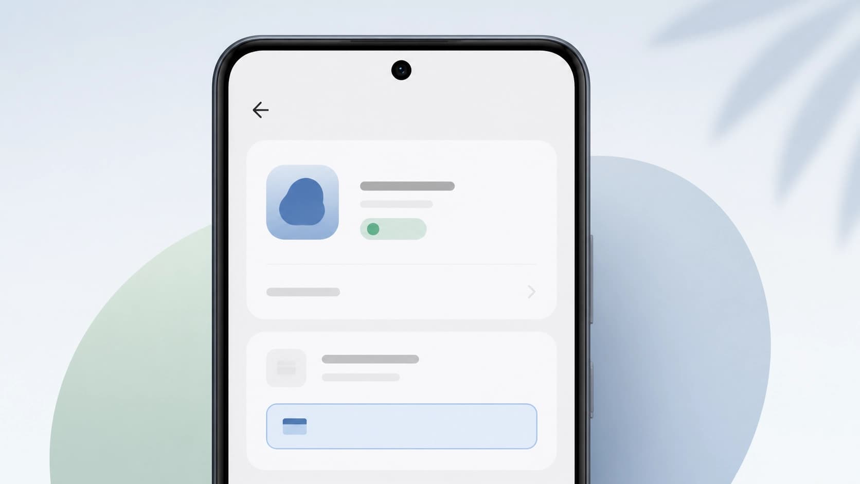 Скриншот интерфейса смартфона, где в настройках Google Play отображается экран управления подписками с активным статусом и кнопкой управления платежами. Интерфейс условный, без реальных данных пользователя.