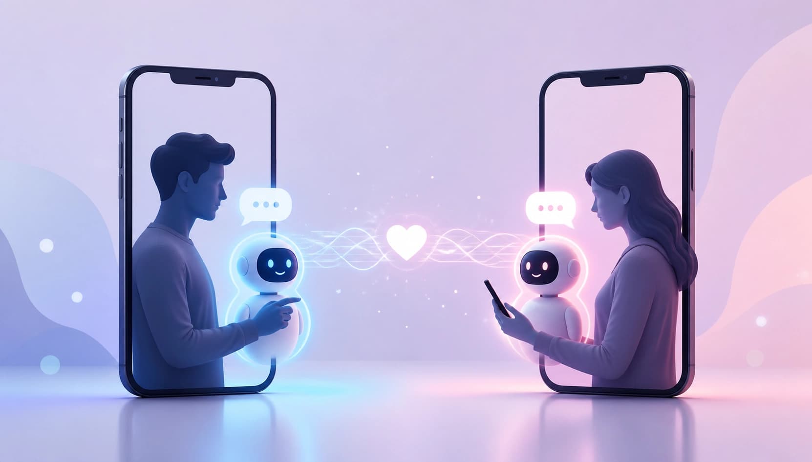 As pessoas têm três vezes mais probabilidade de iniciar seu próprio assistente de IA no dating do que responder a um agente de outra pessoa.