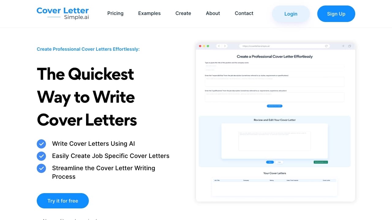 CoverLetterSimple.ai