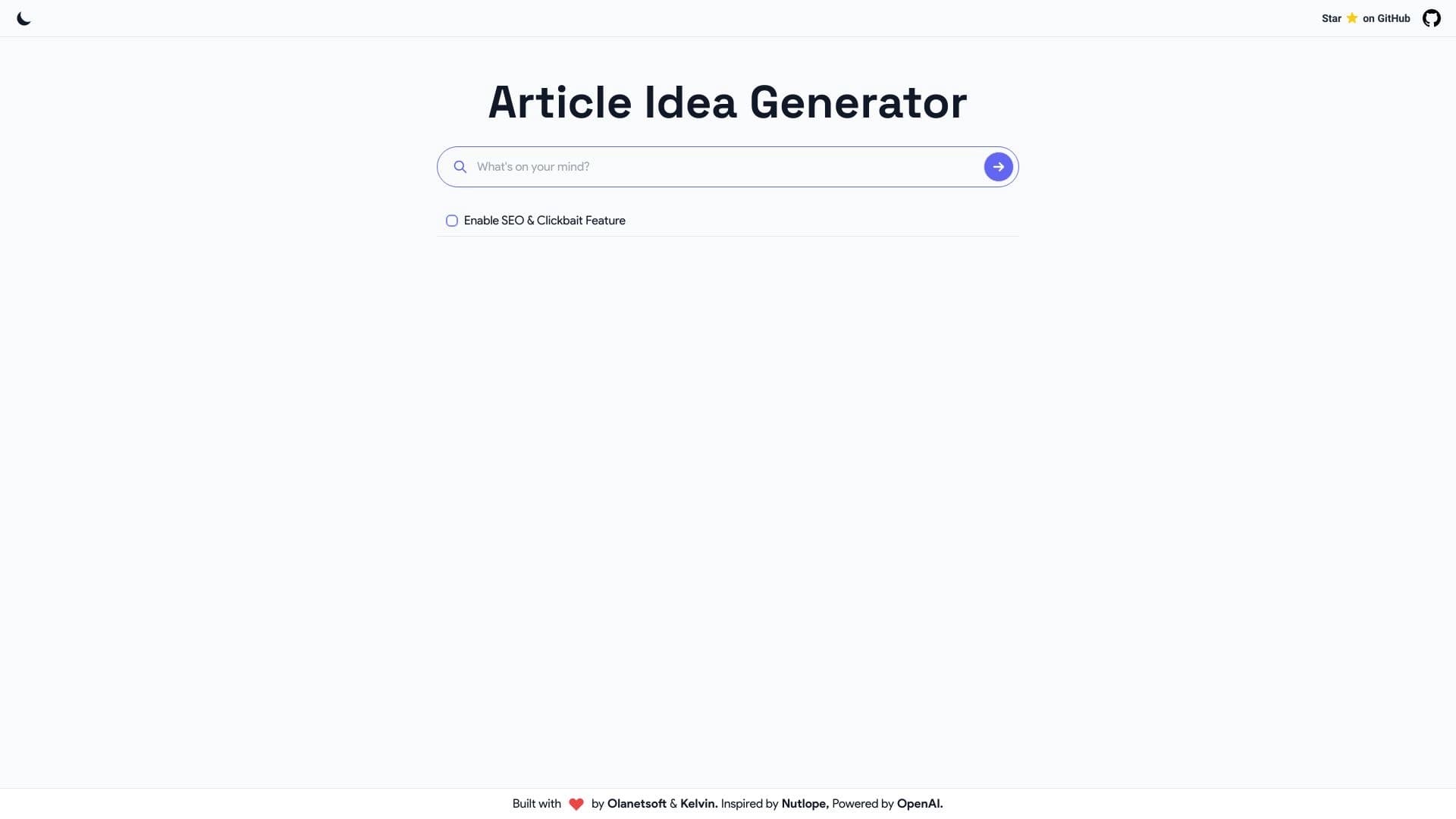 Article Idea Generator