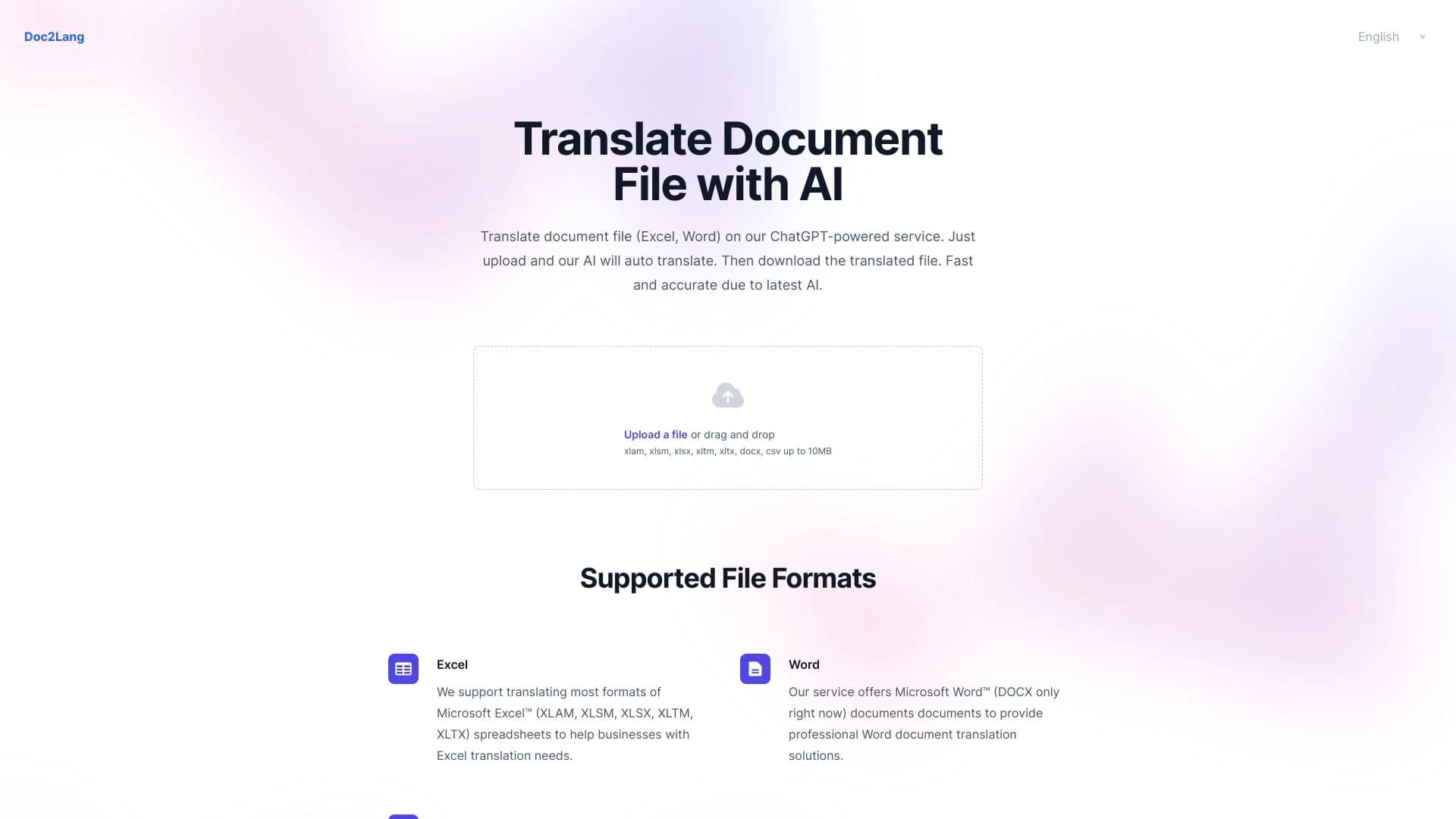 Doc2Lang Excel Translator