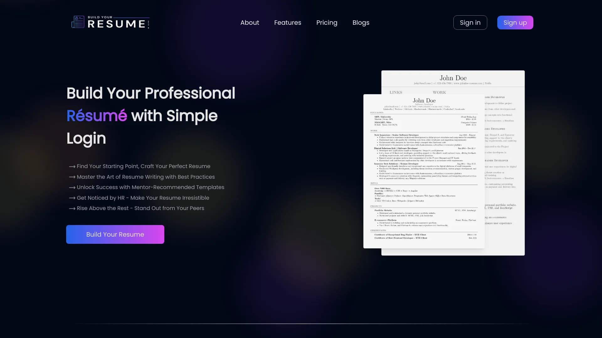 Build Your Resume