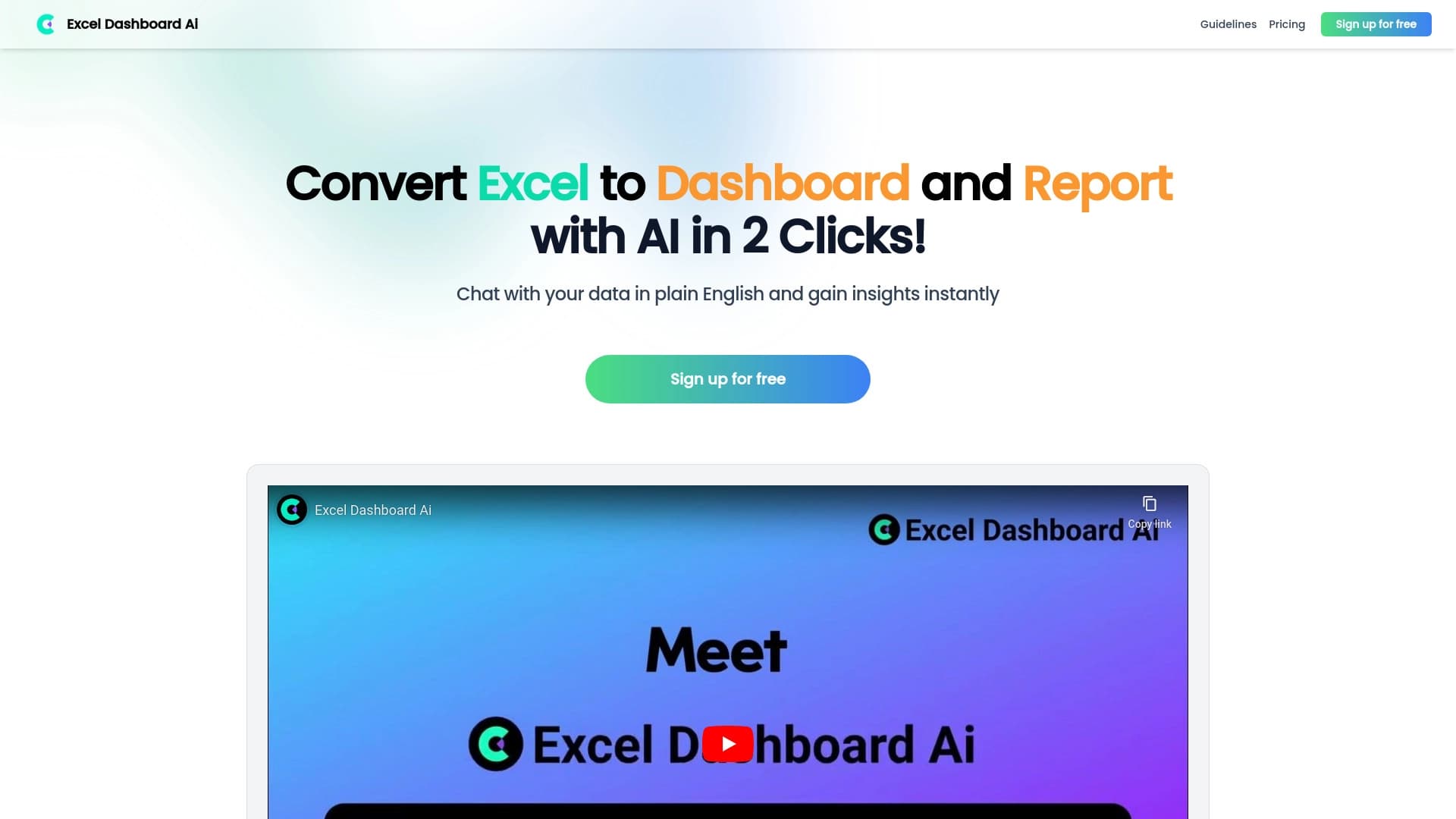 Excel Dashboard Ai