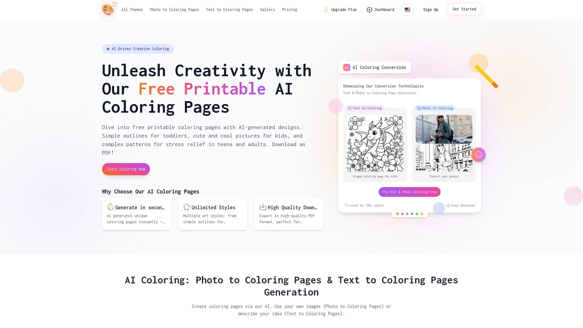 AI Coloring Page Generator