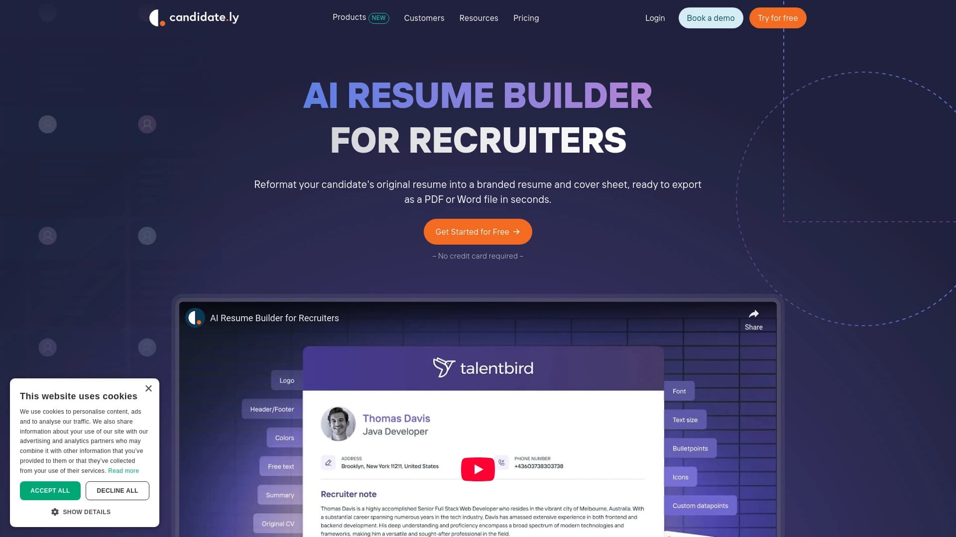 Candidately AI Resume Builder