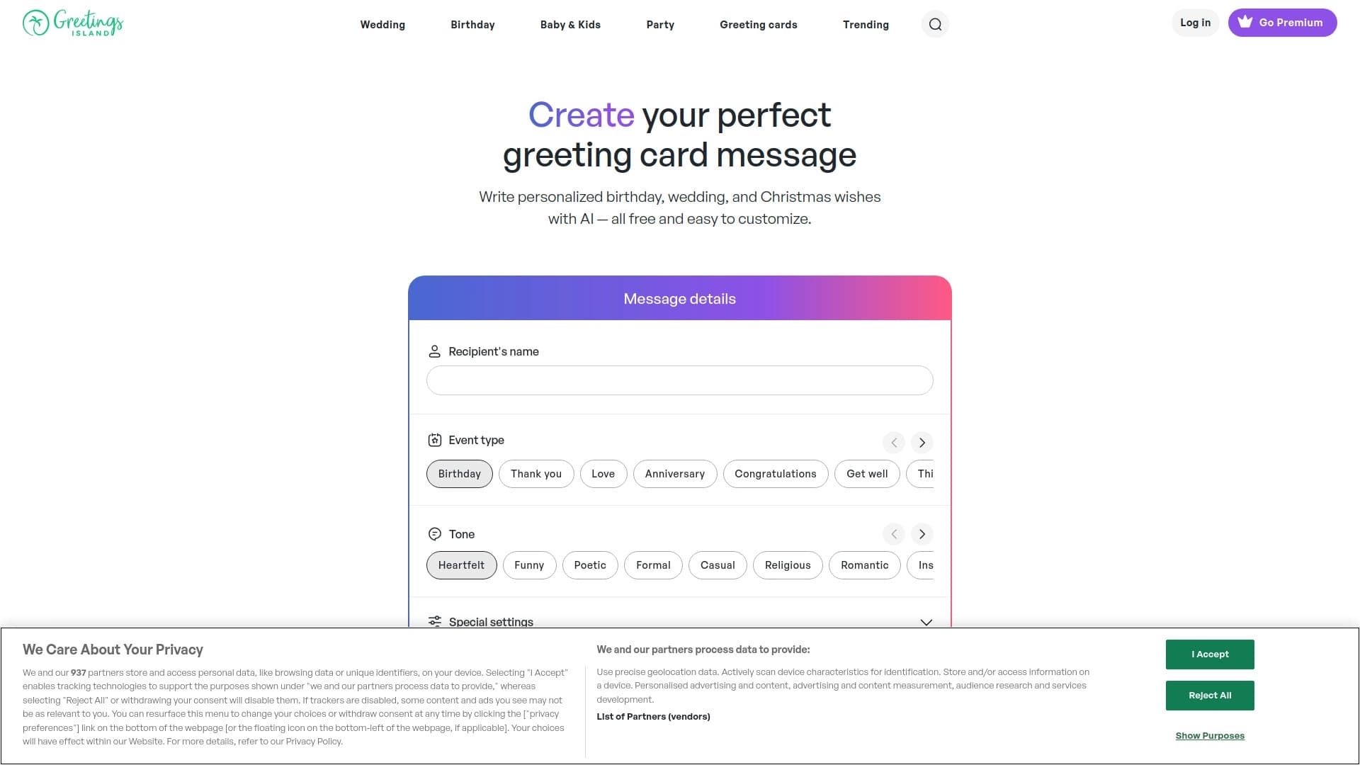 AI invitation generator
