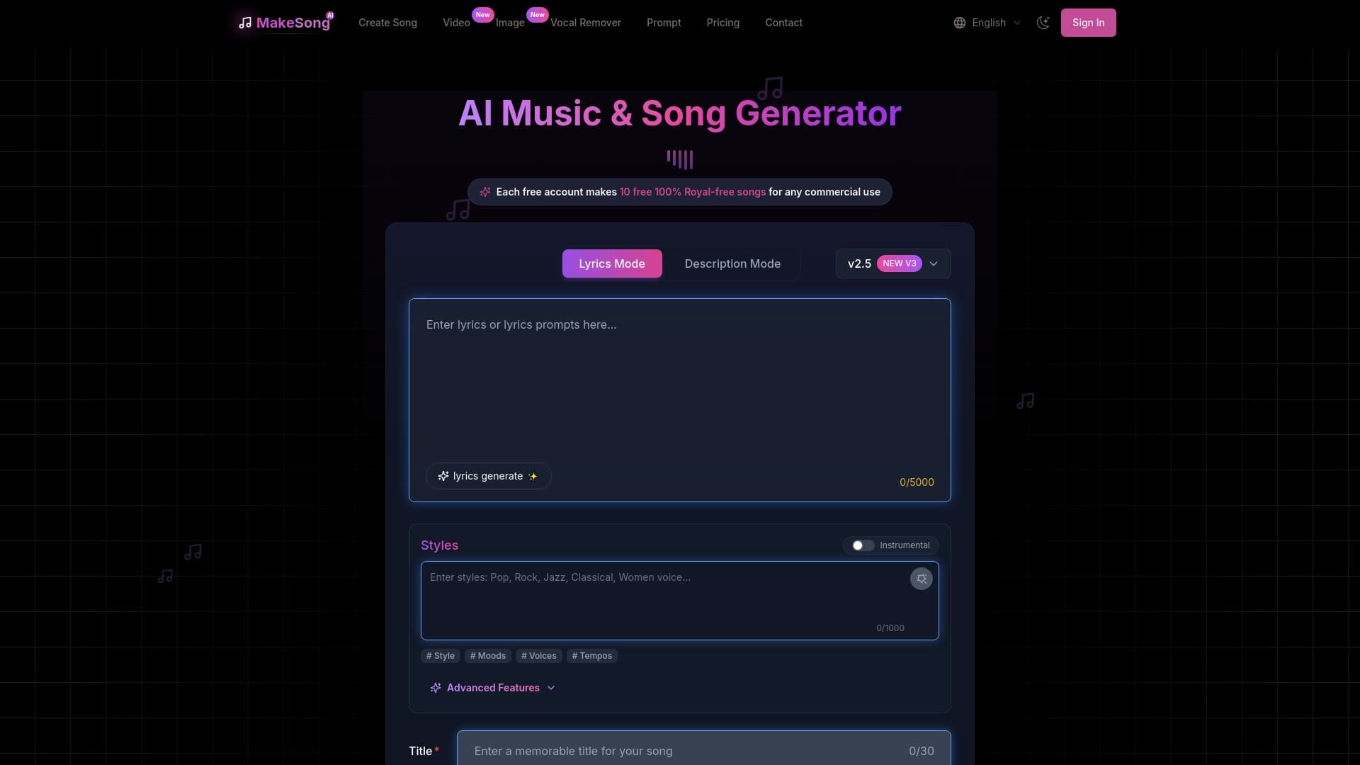 AI Song Generator-Make Song