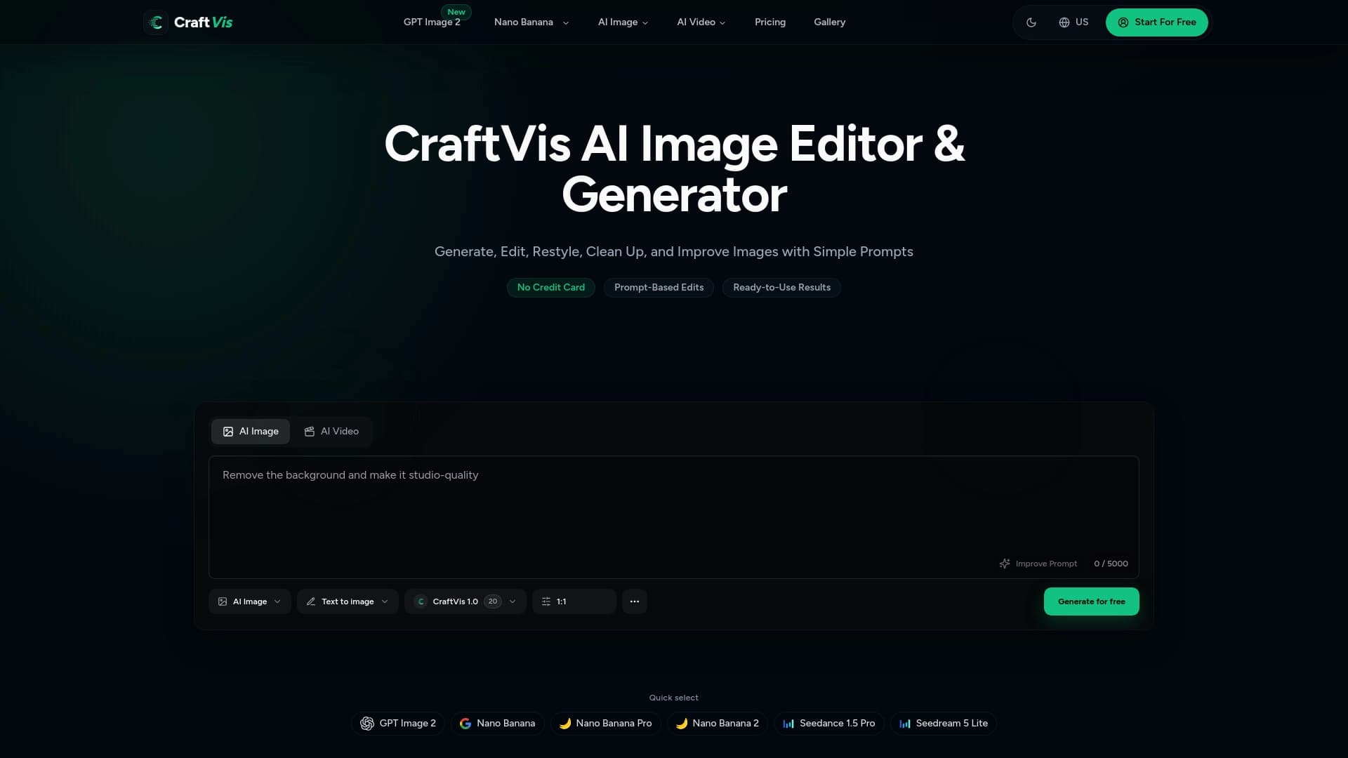 CraftVis AI Image Editor