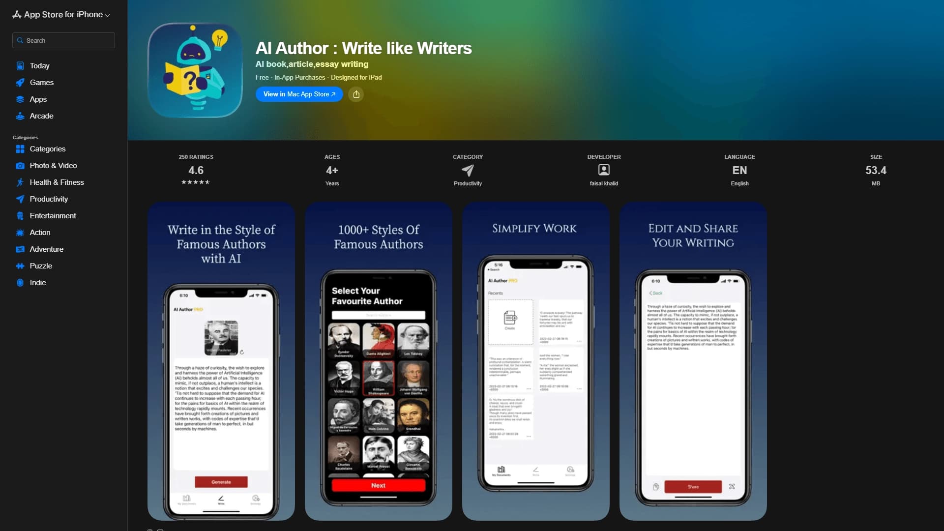 AI Author: Write like Writers