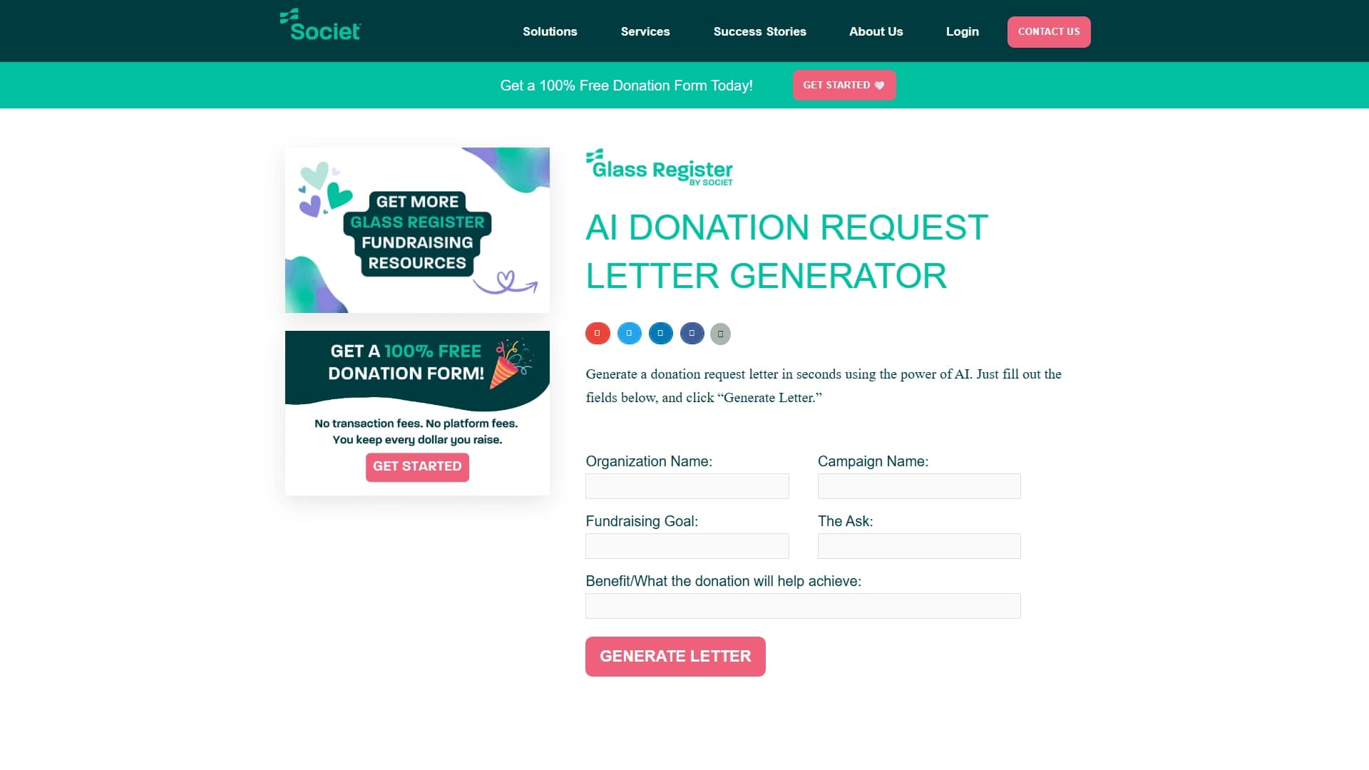 AI Donation Request Letter Generator