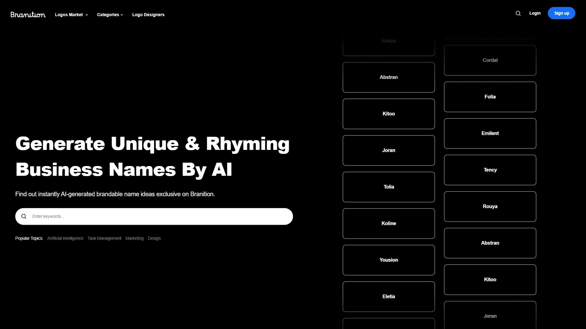 Branition AI Business Name Generator