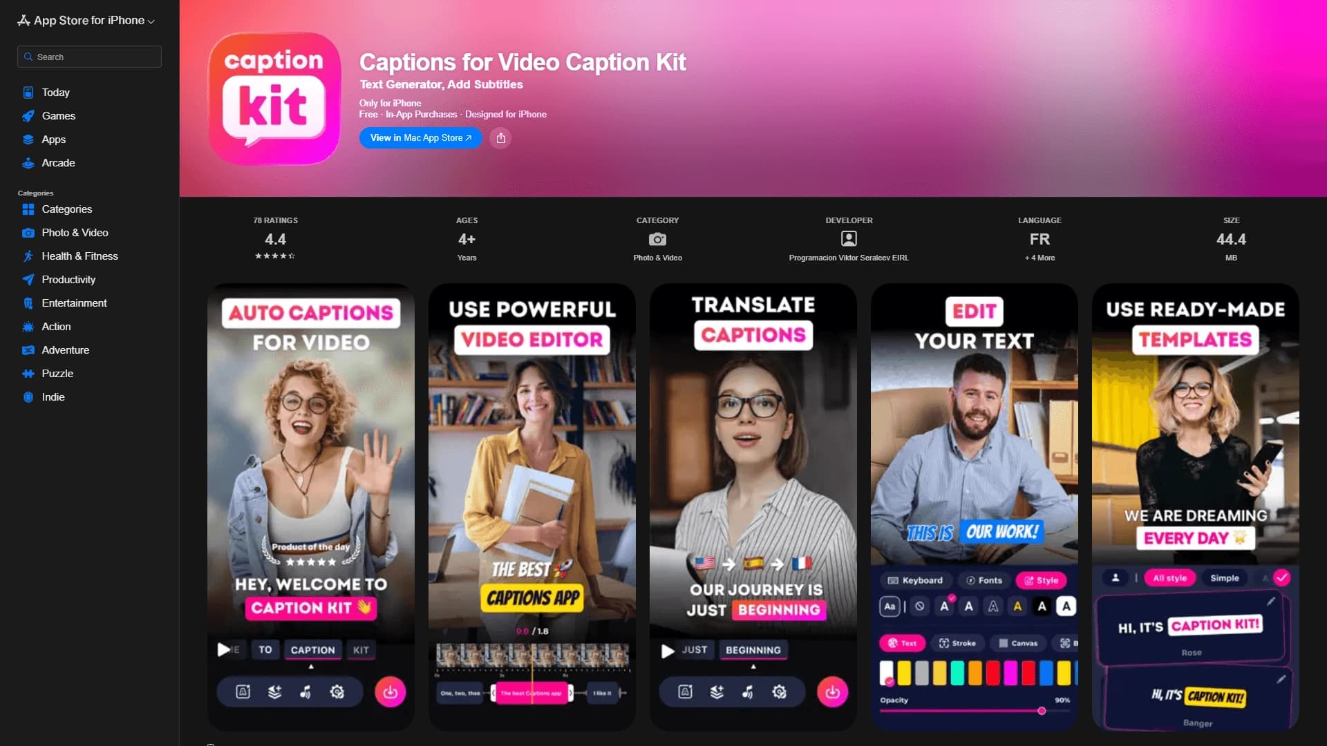 Captions for Video Caption Kit