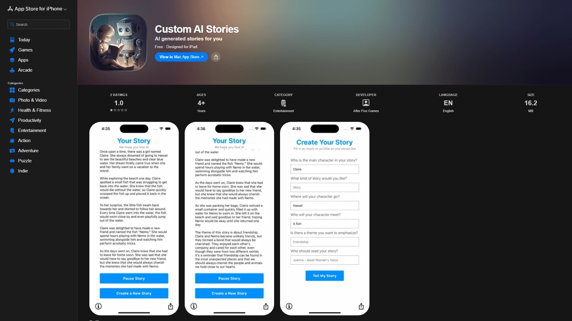 Custom AI Stories
