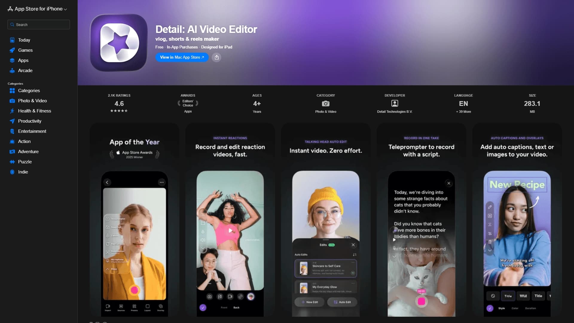 Detail: AI Video Editor