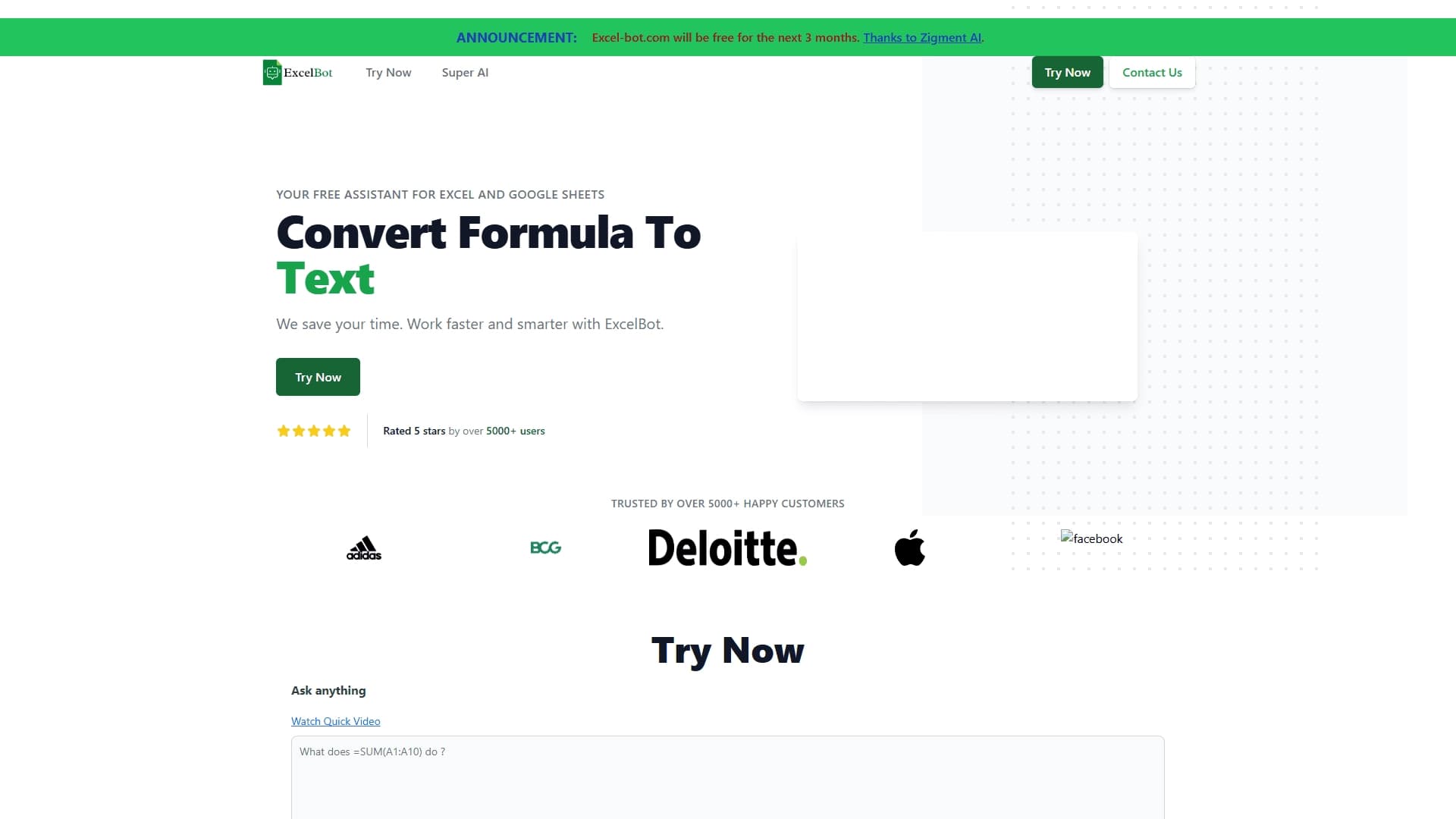 Excel Bot AI assistant