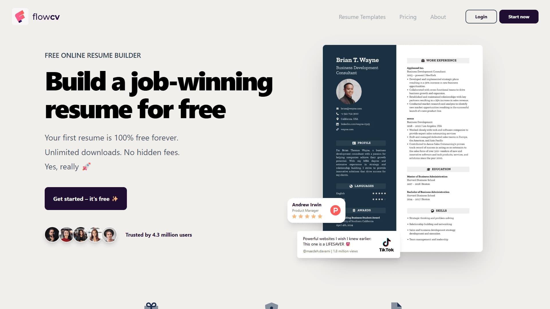 FlowCV — Free Online Resume Builder