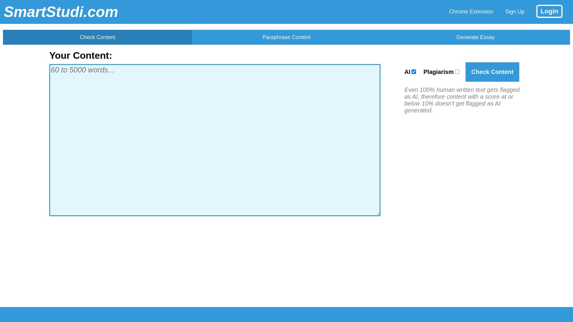 SmartStudi AI Writing Detector