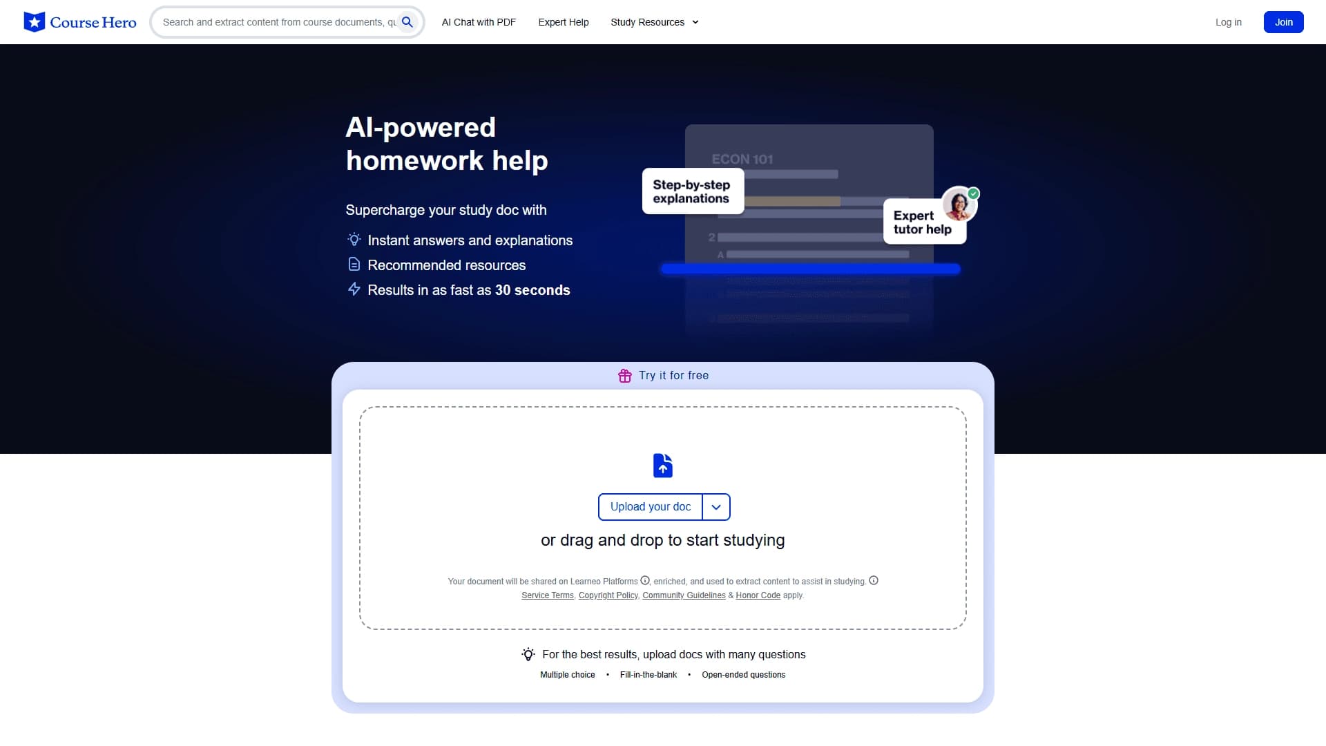 CourseHero AI Homework Help